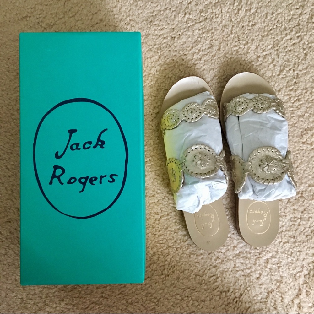 Jack Rogers Lauren Sandals in Platinum Size 8